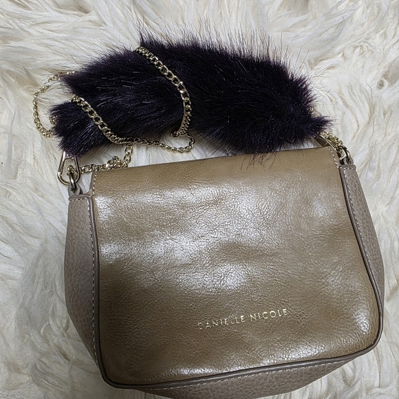 Danielle Nicole Tan Crossbody Bag with Purple Accent - Picture 2 of 4